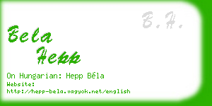 bela hepp business card